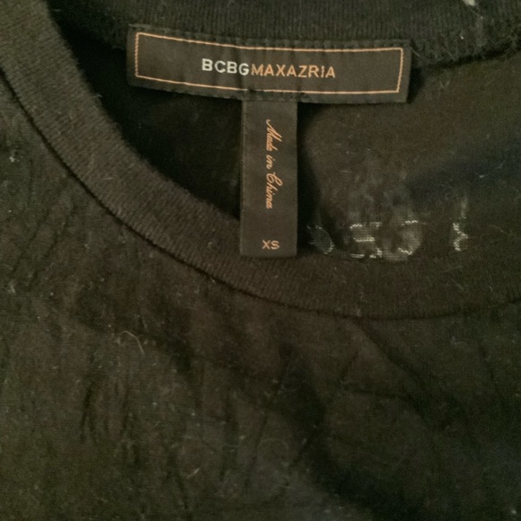 BCBGMAXAZRIA black burnout Libra tshirt Sz XS - Picture 3 of 5